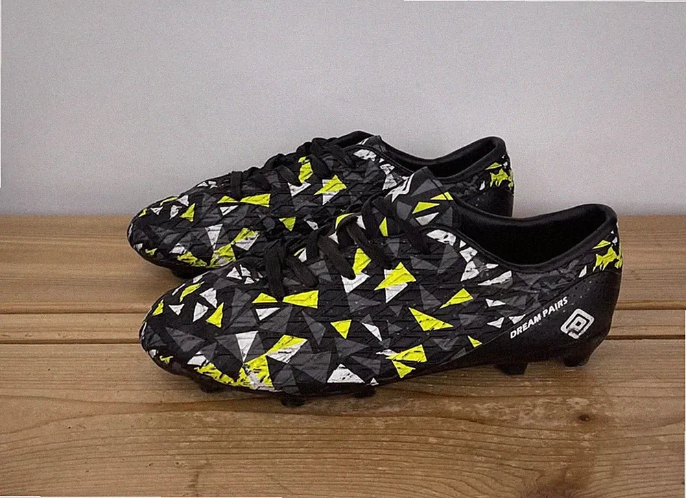 Dream Pairs Soccer Cleats Size 4 / EUR 36 –Black Yellow White Firm Ground Cleats