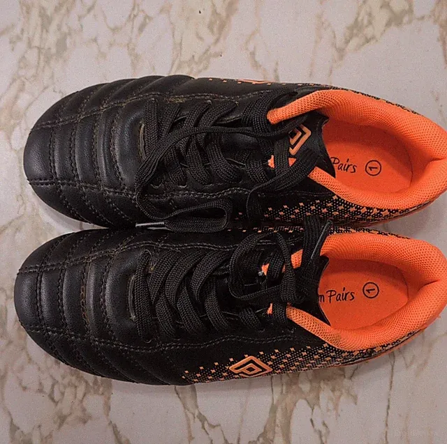 Dream Pairs Superflight-1K Youth Soccer Cleats Black Orange US Size 1