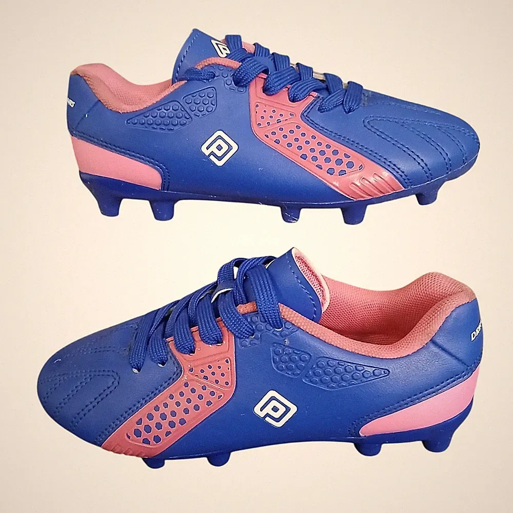 Dream Pairs Youth Blue Pink Comfort Soccer Cleats Kids Sz. 13 #1046