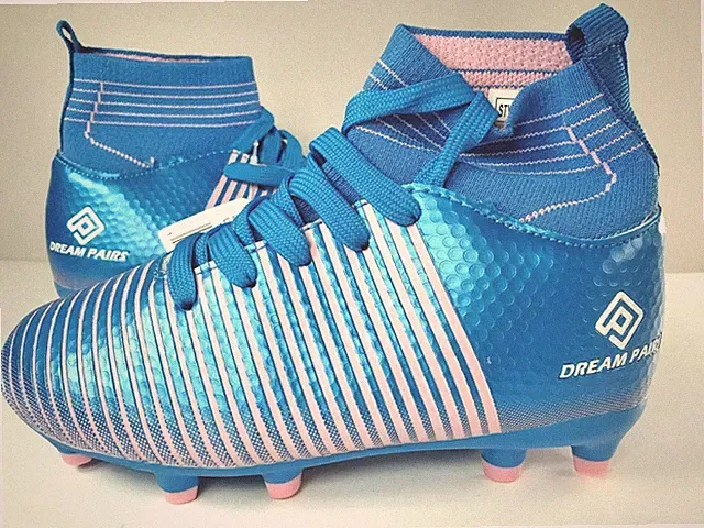 Dream Pairs Youth Soccer Cleats Size 11, Blue / Pink