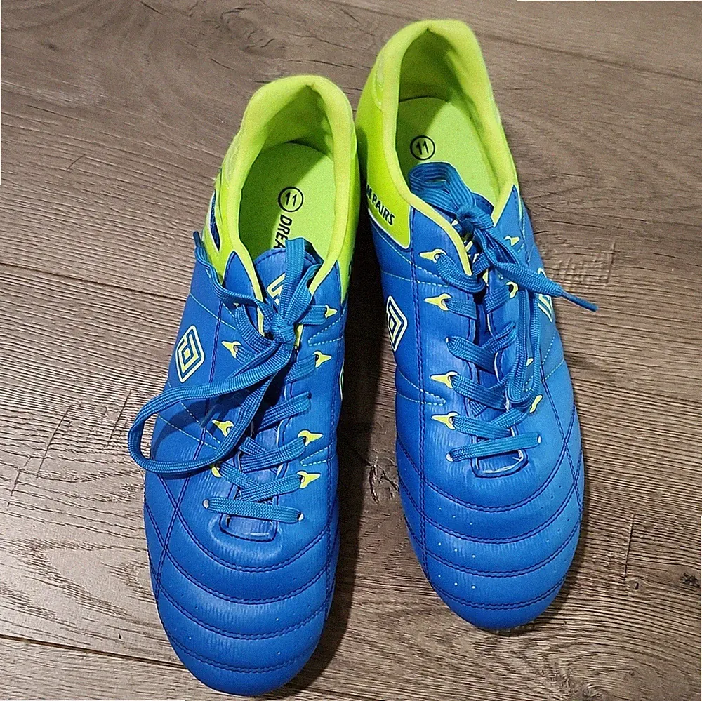 Dream Paris Blue/Green Lace Up Low Top Plastic Soccer Cleats Men's 160471-M