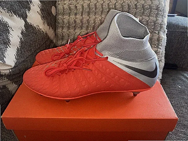 DS Nike Hypervenom Phantom 3 Elite DF SG Pro 'Orange Grey' Soccer Cleats Sz 13