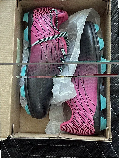 DSG Girls Soccer Cleats - Pink Black Turquoise Size 2Y