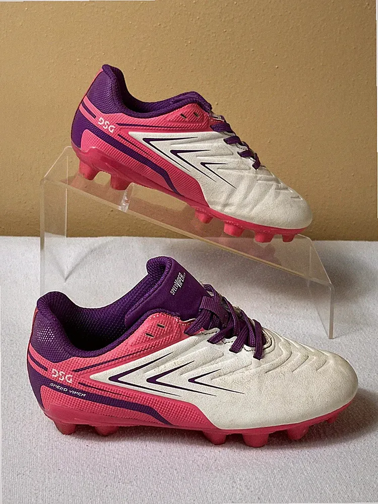 DSG Girls Soccer Cleats Speed Vipor Youth Size 12K Low Top Pink Purple White
