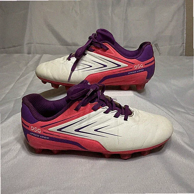 DSG Girls Youth Soccer Cleats Size 1.5White Pink Purple Speed Vipor