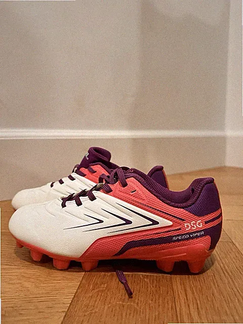 DSG Girls Youth Soccer Cleats Size 1 White Pink Purple Speed Vipor