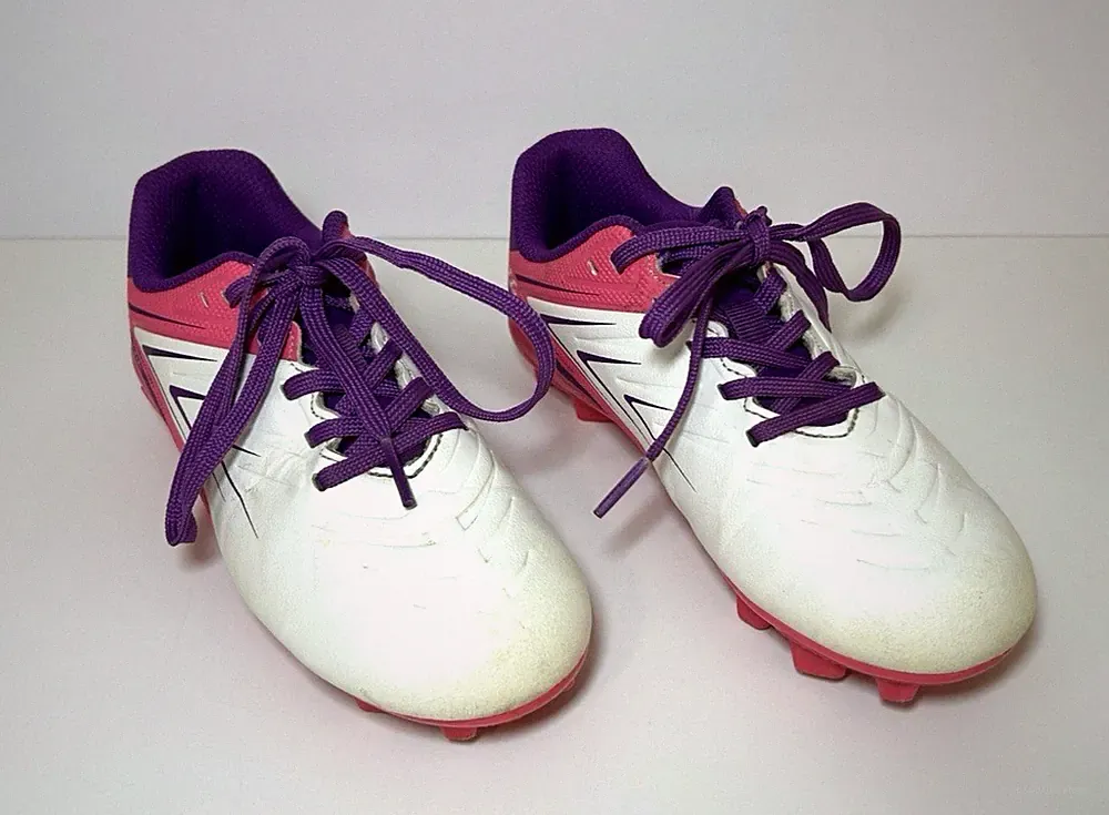 DSG Girls Youth Soccer Cleats Size 13K White Pink Purple Kids Shoes