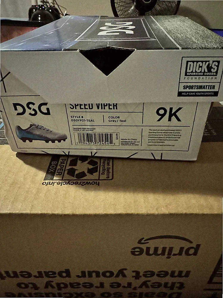 DSG Grey and Teal Speed Viper Youth Soccer Cleats Size 9K