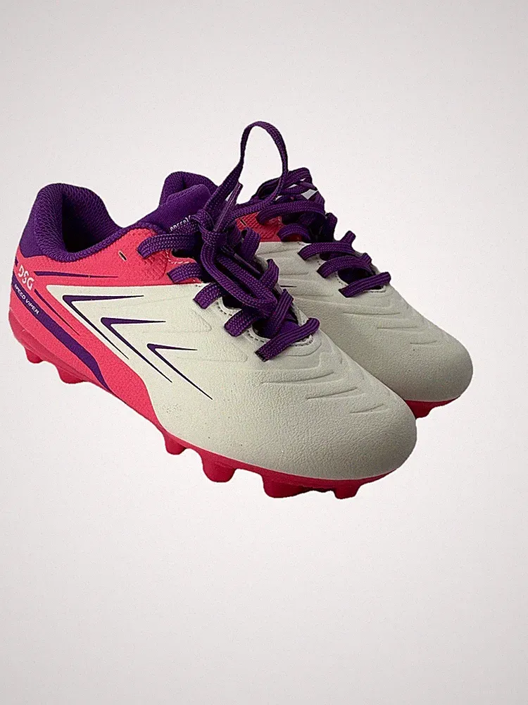 DSG kids size 11k Girls Soccer Cleats Speed Viper Pink/Purple/White ~