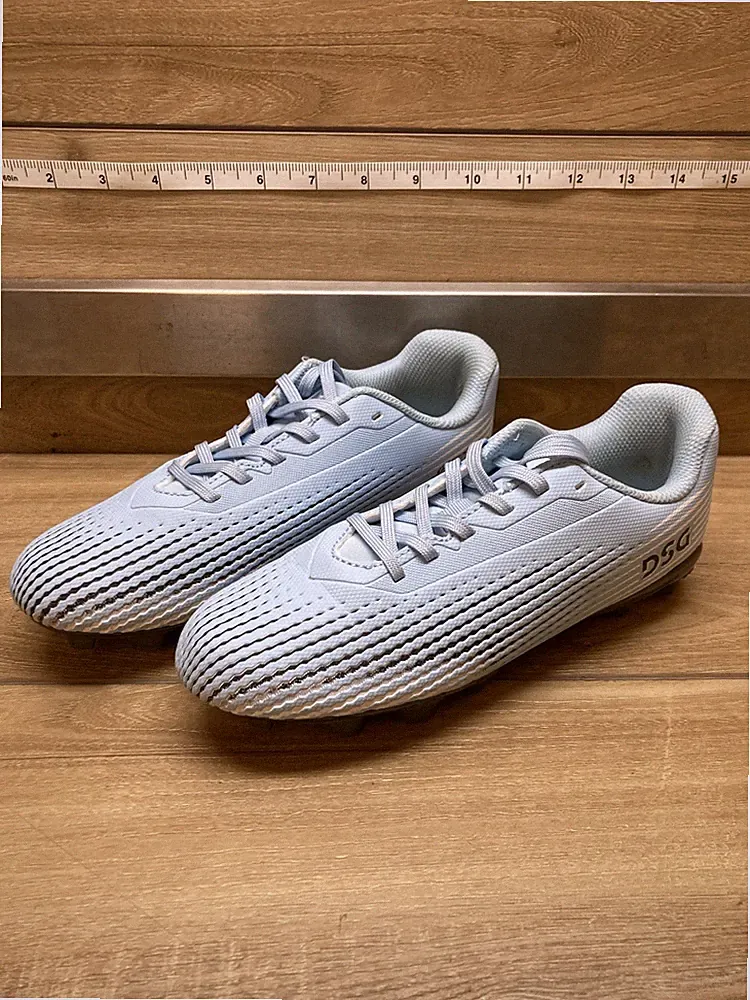 DSG Kids Size 4 Speed Viper Soccer Cleats Carolina Blue White