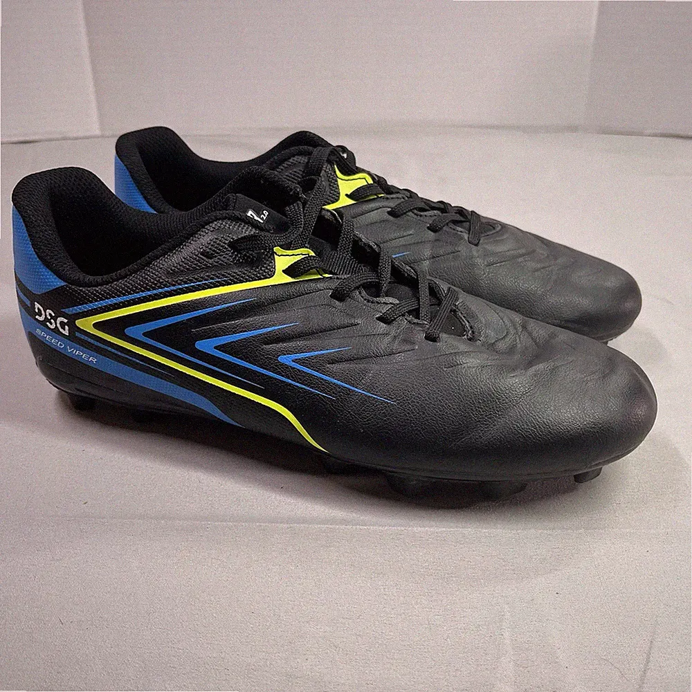 DSG Kids Speed Viper Soccer Cleats Athletic Shoes Blue Black Yellow Size Y 5.5