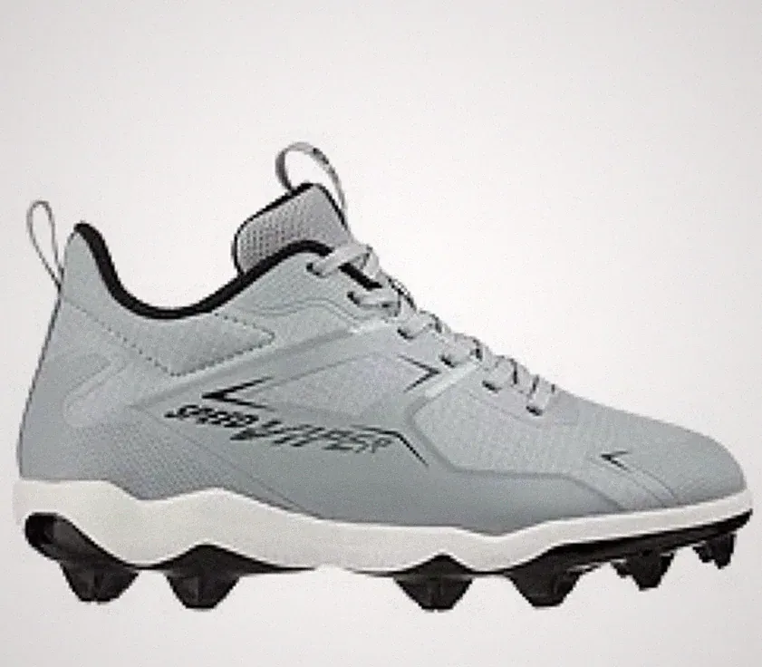 DSG Kids' Speed Viper Soccer Cleats, Style# DSG25YMSC-GRY, Size 4.5, Color Grey