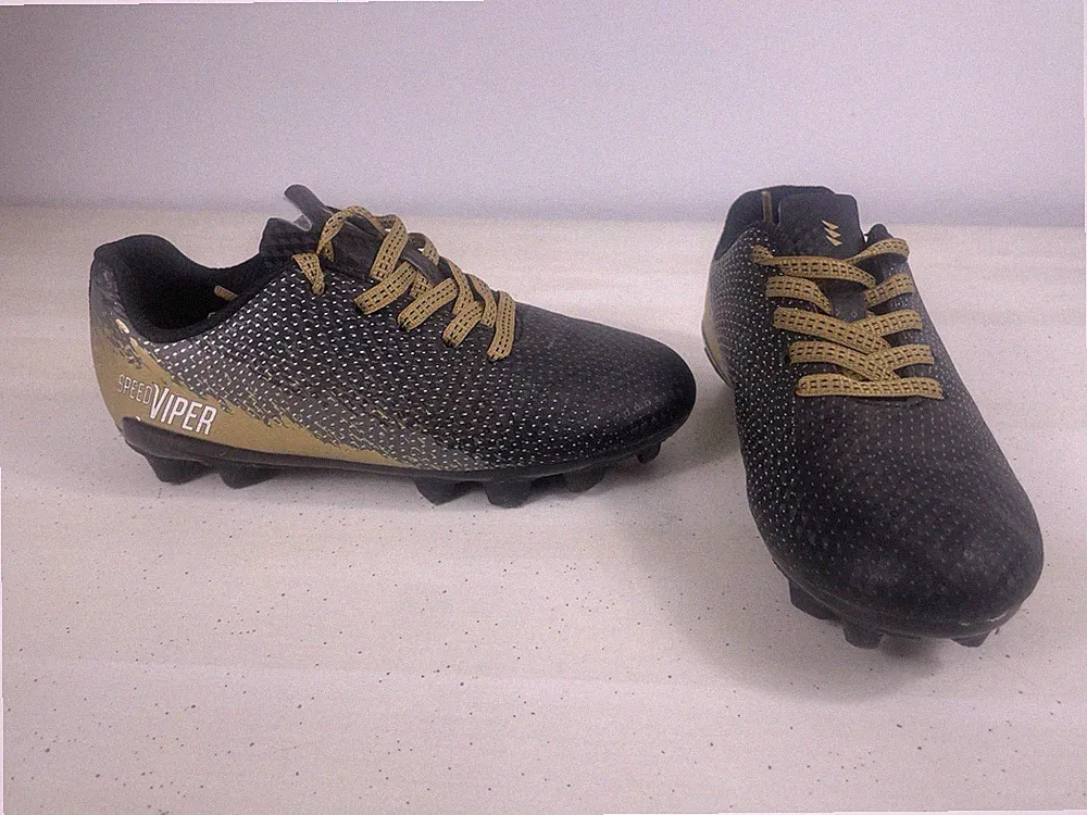 DSG Kids Unisex Speed Viper Soccer Cleats Athletic Shoes Gold Black Sz 11