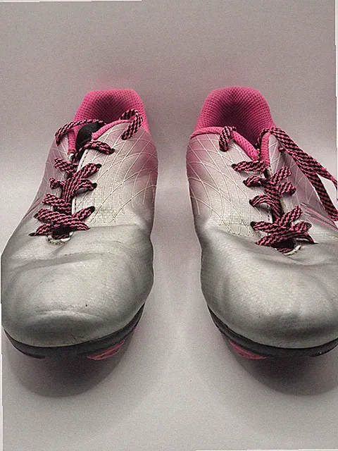 DSG Pink Gray Soccer Futbol Molded Cleats Low Top Lace Up Youth Girls Size 4