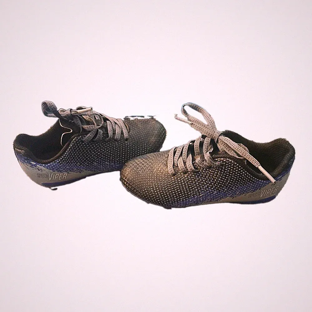 DSG Silver Purple Speed Viper Soccer Cleats Little Girls Boys Size 11k EUC