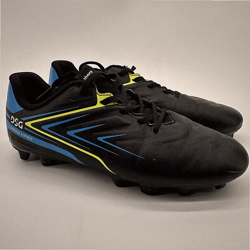 DSG Speed Viper 2.0 Soccer Cleat Shoes Youth Size 3.5 Black Blue Synthetic