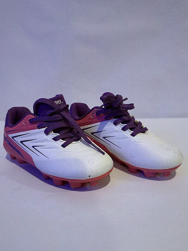 DSG Speed Viper 2.0Sports Soccer Cleats Youth Size 11K Lace Up White Pink Purple