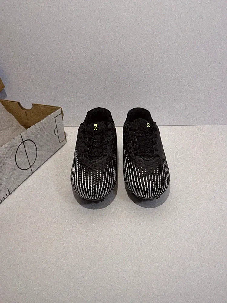 DSG Speed Viper Kids Soccer Cleats Black Silver Size 12K Youth FG New In Box