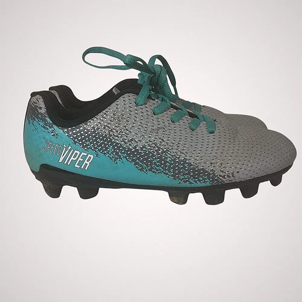 DSG Speed Viper Kids Soccer Cleats Teal Gray Size 13K