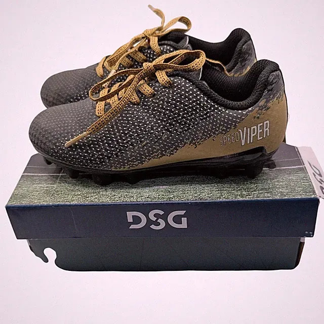 DSG Speed Viper Soccer Cleats Black Gold DSGYP21-BLK - Size 10K