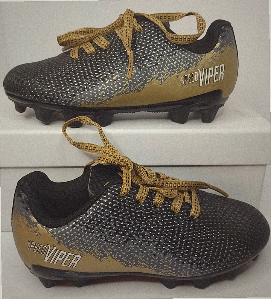 DSG Speed Viper Soccer Cleats Black Gold Kids Toddler size 9K