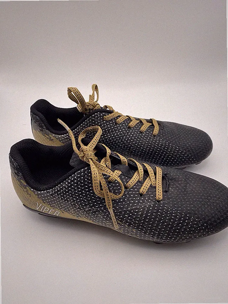 DSG Speed Viper Soccer Cleats Kids Size 2.5Y Black Gold