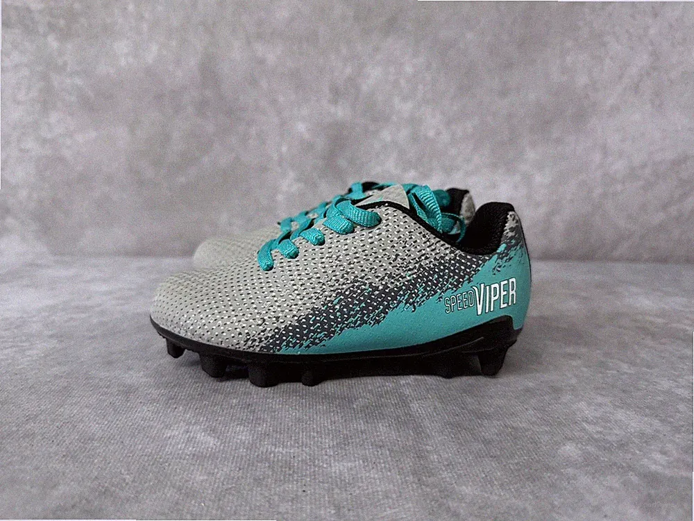 DSG Speed Viper Soccer Cleats Kids Size 8K Grey Teal