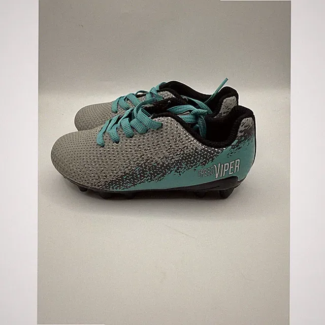 DSG Speed Viper Toddler Gray Teal Soccer Cleats Size 9K