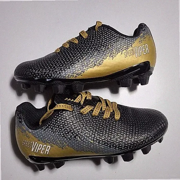 DSG Speed Viper Toddler Soccer Cleats Unisex Childs Size 8K Black Gold Shoes