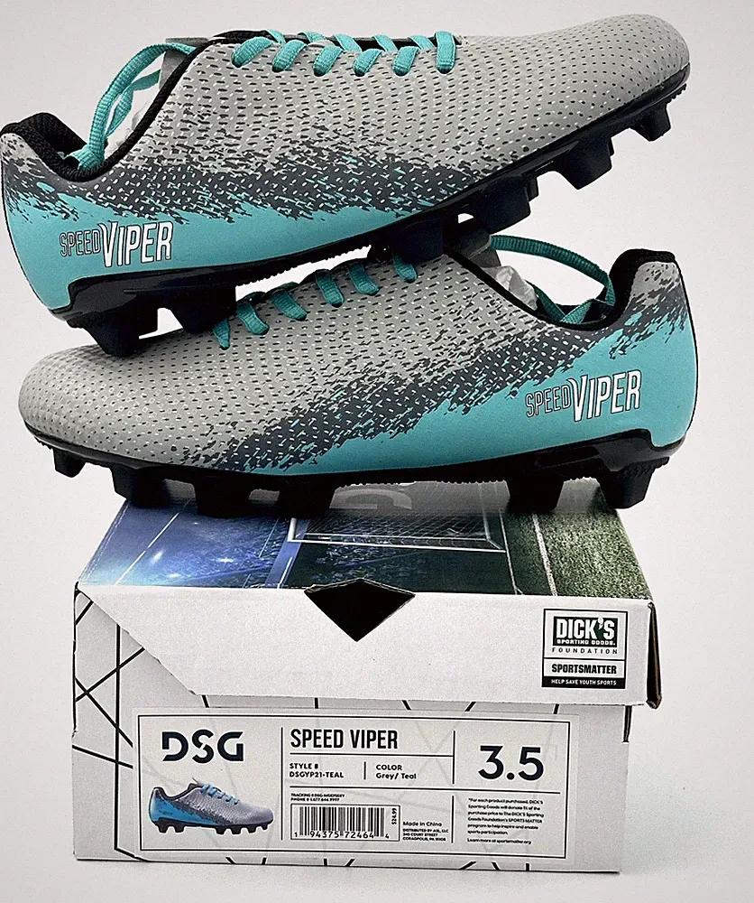DSG SPEED VIPER Women's Sz 3.5, DSGYP21-TEAL Sports Athletic Soccer Cleats