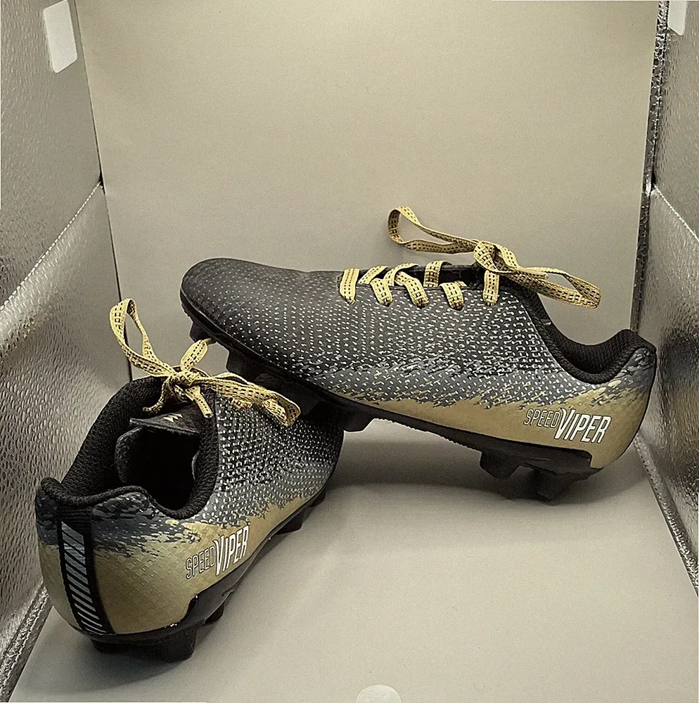 DSG Speed Viper Youth Soccer Cleats Shoes 12K Black Gold Boys Girls Unisex
