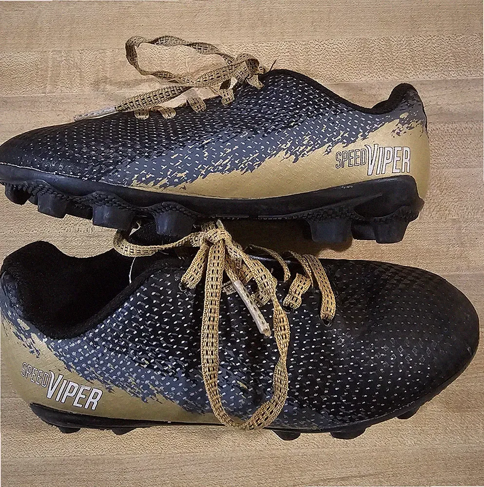 DSG Viper Boys' Soccer Cleats Black/Gold Lace-Up Studded Shoes US 11k Pre-Owned