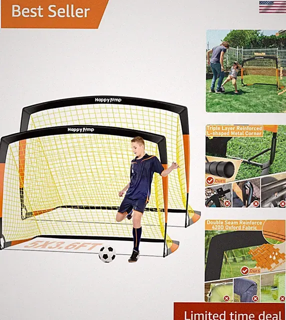 Durable 5x3.6 Ft Portable Soccer Net for Kids - Backyard Playtime Essential