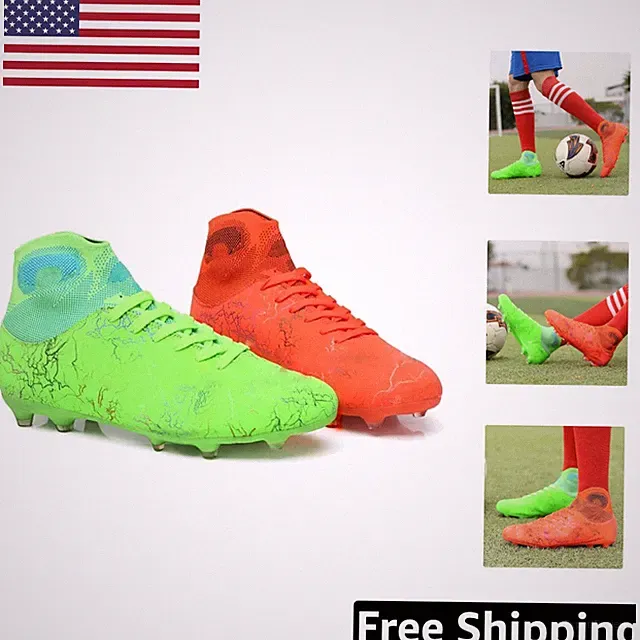 Durable PU High-Top Soccer Shoes for Youth - Comfort & Traction Guaranteed
