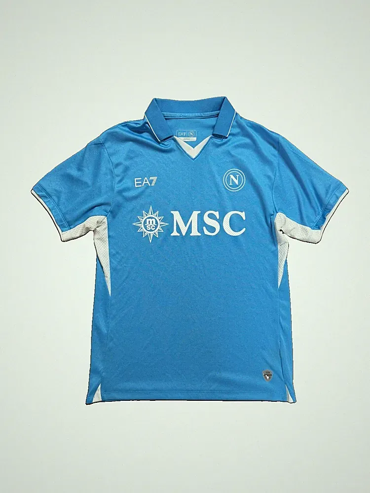 EA7 Emporio Armani SSC Napoli Soccer Jersey Home 2024-2025 Men L Blue Polyester