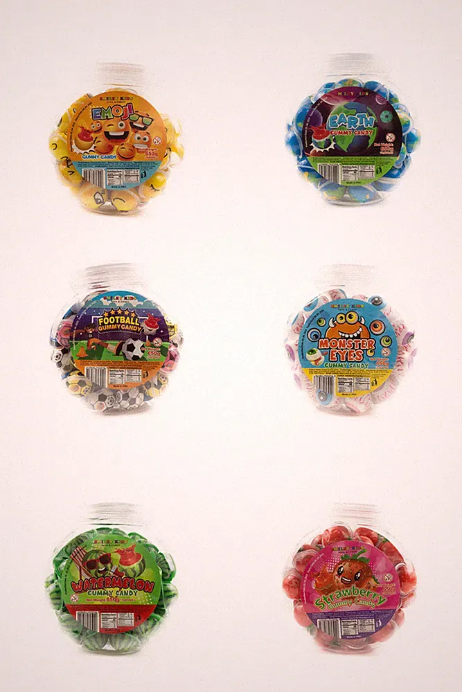 Earth Gummy Candy Smiley Kids Mixed Gel Candy 50 Pieces 23 Ounces