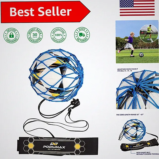 Efficient Soccer Training Device - Hands-Free with Locking Net for Young Players
