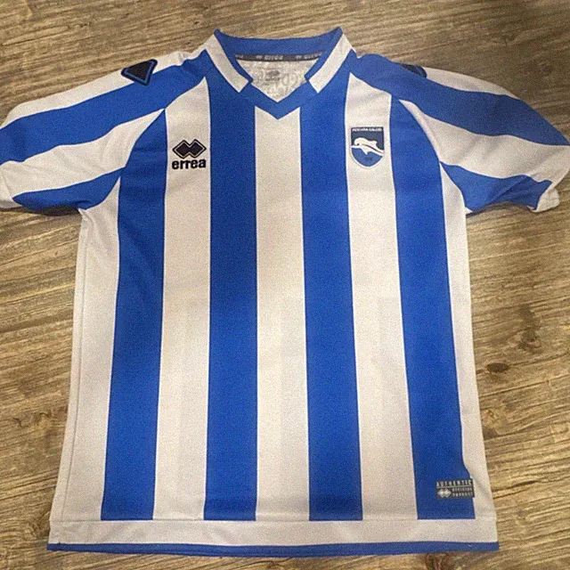 Erreà Pescara Calcio Soccer Jersey Blue/White Striped Shirt w/ Crest Size M.