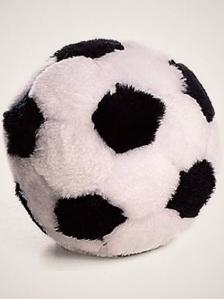 Ethical Pet Spot Plush Soccer Ball 4.5 inch Sport Style Dog Toy with Squeaker