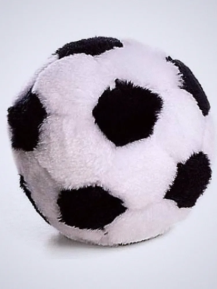 Ethical Pet Spot Plush Soccer Ball 4.5in Dog Toy with Squeaker - Pack of 3