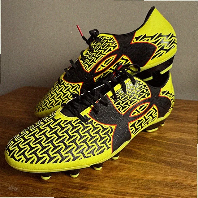 EUC Under Armour UA CF Force 2.0 FG Soccer Cleats Hi-Vis Yellow Black Mens Sz 13