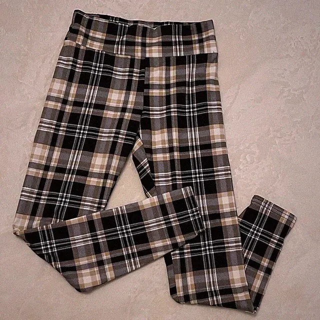 Eye Candy Plaid Leggings Women Medium Knit Pants Check Indie Sleaze Alternative