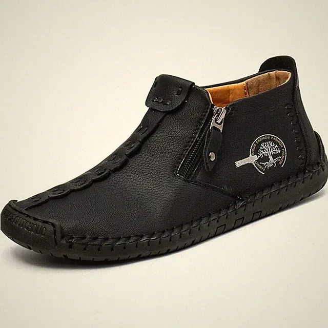 Fashion Classic Men's Leather Shoes Driving Cycling Walking Boots Footwear Black