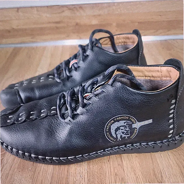 Fashion Leather Male Shoes Casual Slip On Loafers Flat Moccasins Roman Sneakers