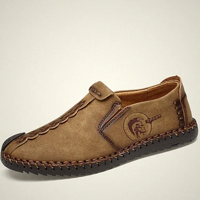 Fashion Leather Men Shoes Casual Slip On Loafers Motorycycle Driving Footwear