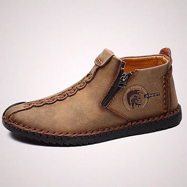 Fashion Leather Men Shoes Casual Slip On Loafers Motorycycle Driving Footwear