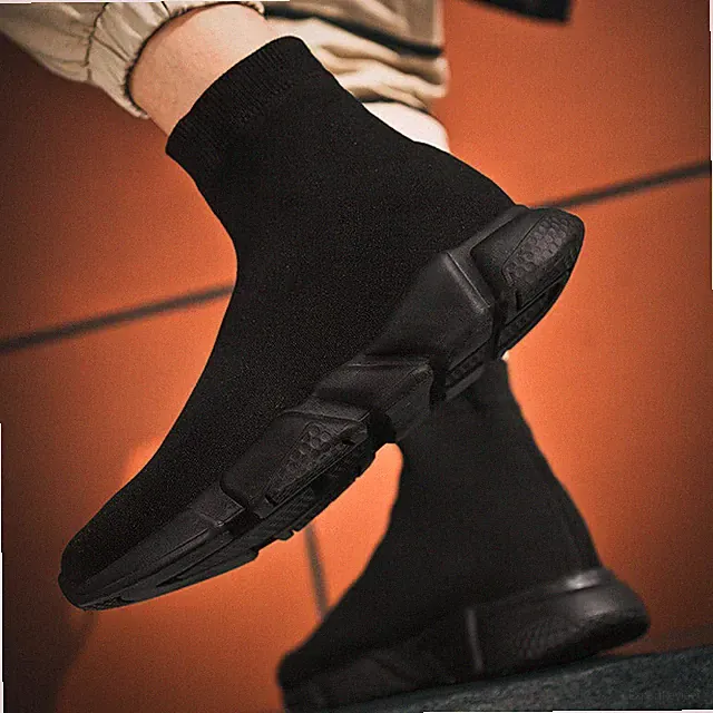 Fashion Men Socks Shoes Unisex High Top Sneakers Walking Driving Sports Footwear