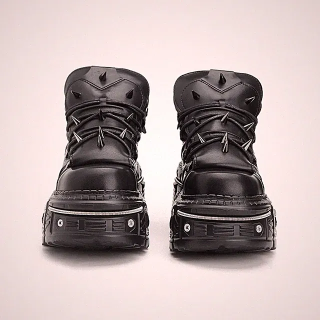 Fashion Punk Style Men Women Shoes Heel Height 6CM Platform Gothic Rock Boots