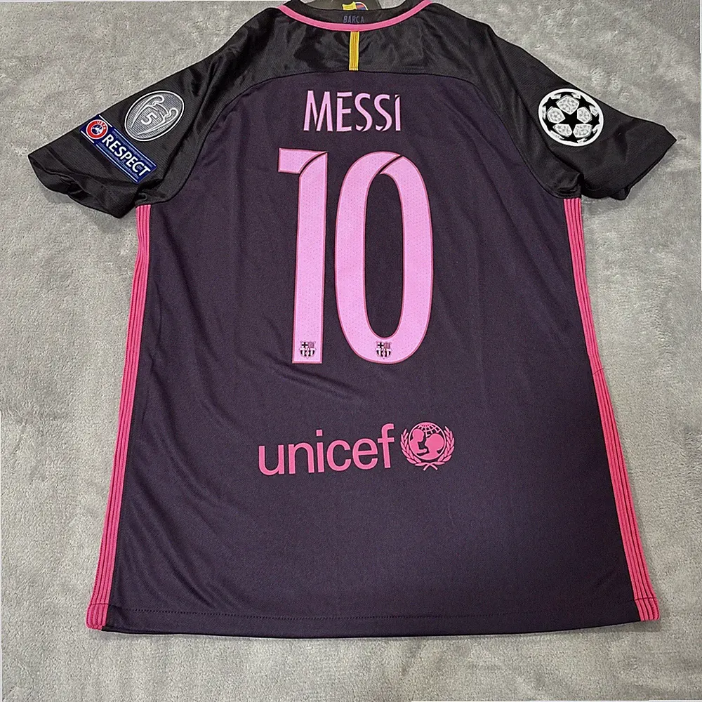 FC Barcelona #10 Messi 2017 Away Football Soccer Jersey Nike Purple Pink Small