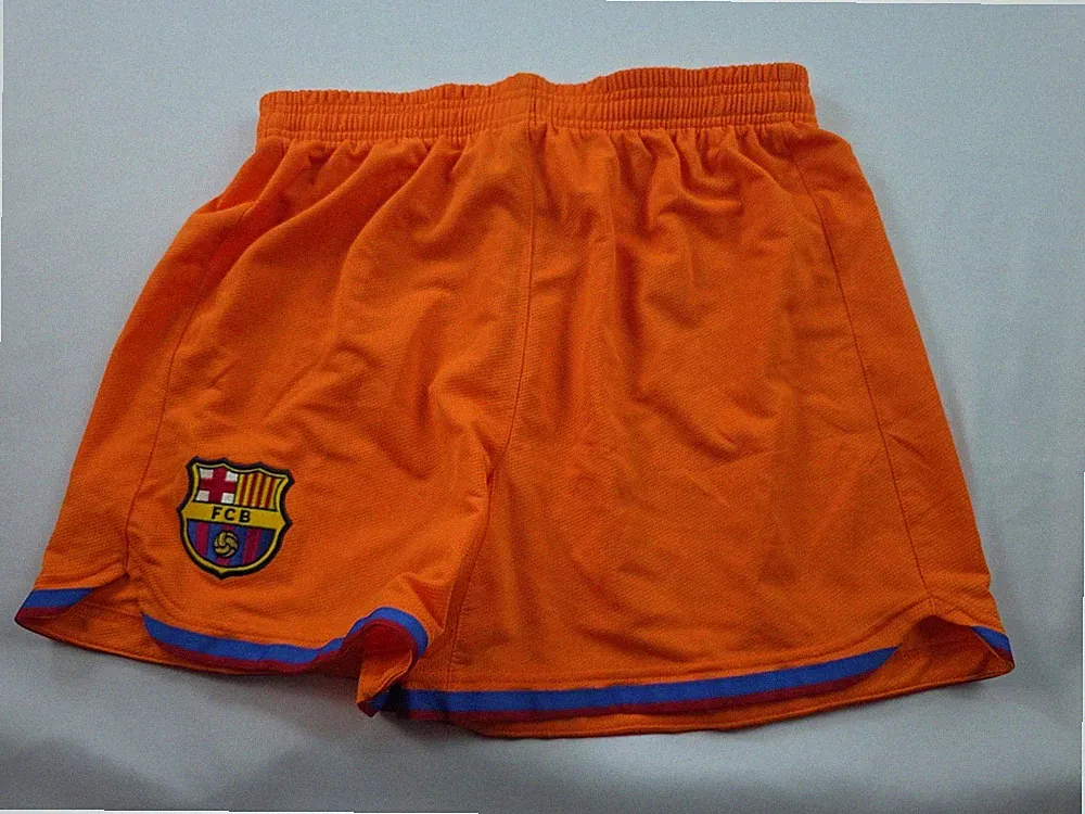 FCB Barcelona Away Football Club Soccer Shorts Size M Blue Red Logo Patch